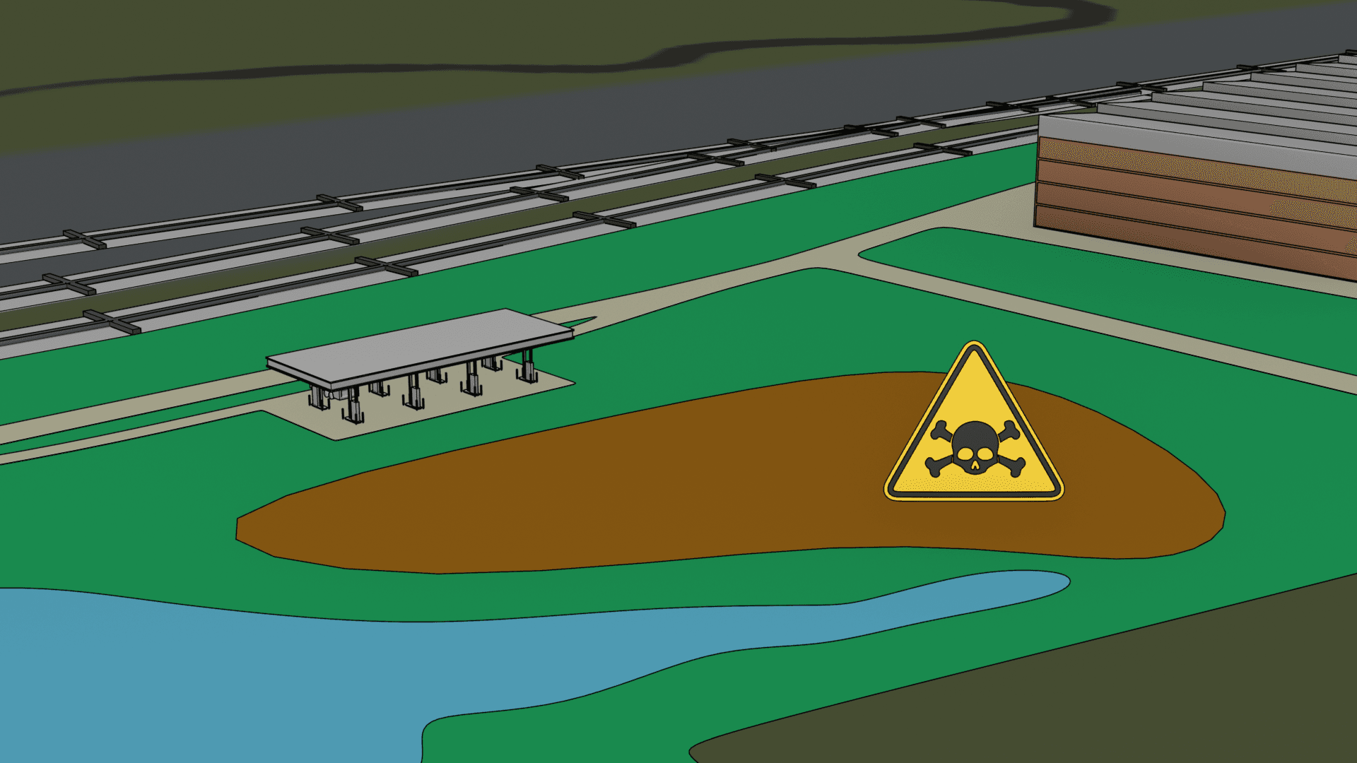 aerial view of PCBS on ground